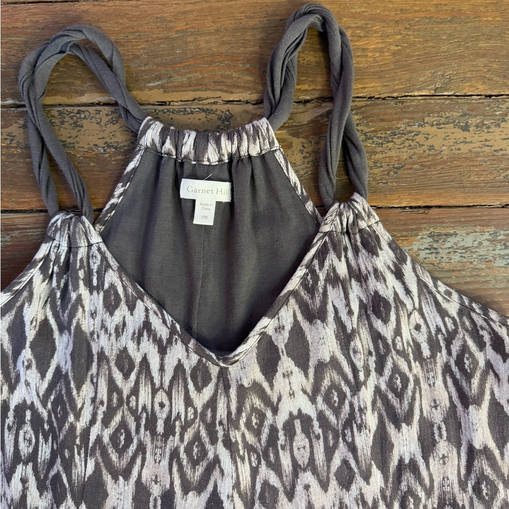 GARNET HILL Cotton Gauze Geometric Maxi Dress ~ Size Petite Small 🧡🍄 - Picture 5 of 6
